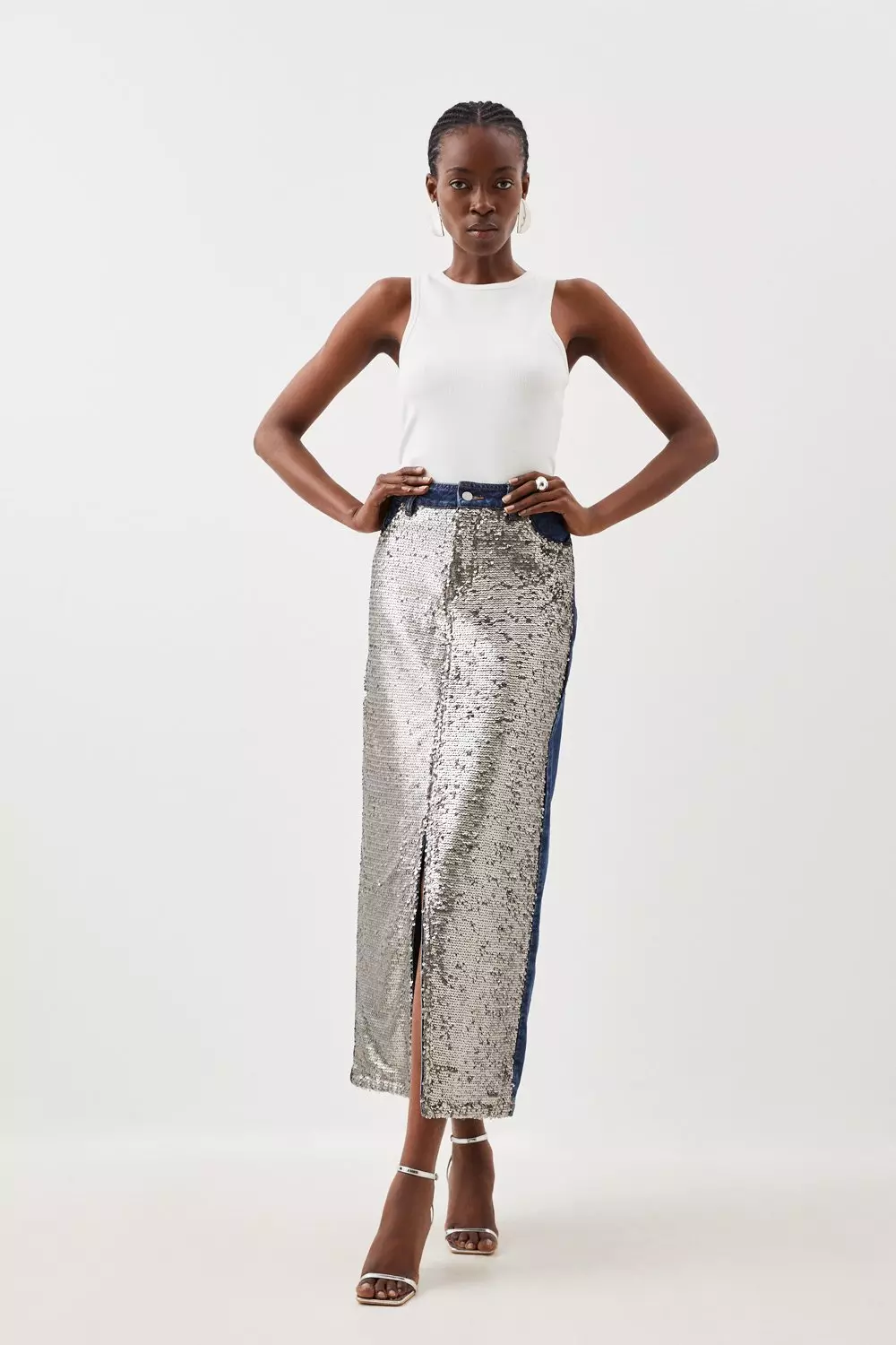 Karen millen sequin midi skirt best sale